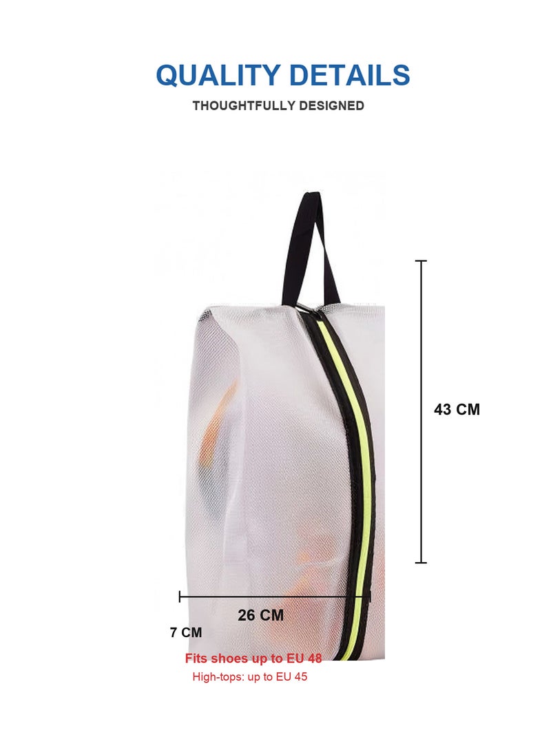 2-Piece Water-Resistant Travel Shoe Bag Set with Zipper and Carry Handle, 43 × 26 × 7cm, Orange and Green - Image 3
