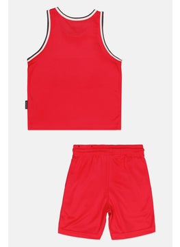 brooklyn Kids Boy 2 Pieces Graphic Print Cycling Jersey And Shorts Set, Red  - Image 2
