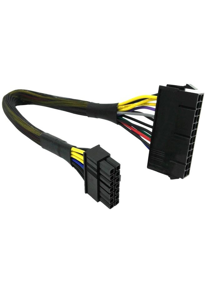 COMeap 24 Pin to 14 Pin ATX PSU Main Power Adapter Braided Sleeved Cable for IBM/Lenovo PCs and Servers 12-inch(30cm) - Image 1