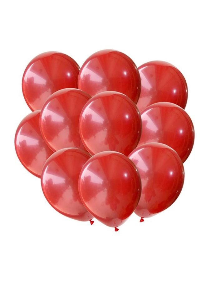 10-Piece Red Birthday Party Decoration Balloons - 12 Inch Latex Balloons with Metallic Red Accents,  Thick Durable Balloons for Birthday Parties, Anniversary Celebrations, Baby Showers & Photo Backdrops - Easy to Inflate, Long-Lasting ﻿ - Image 2