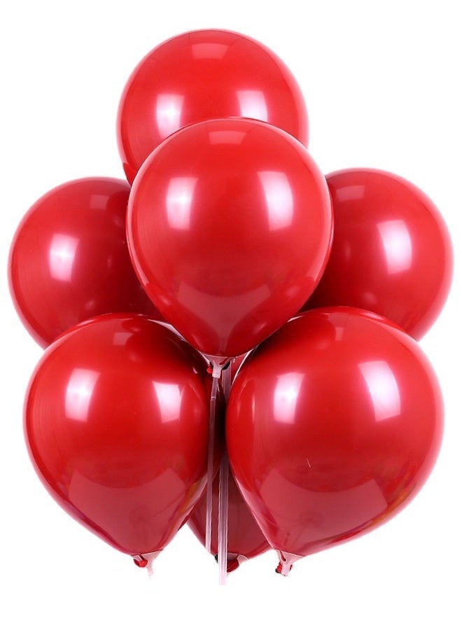 10-Piece Red Birthday Party Decoration Balloons - 12 Inch Latex Balloons with Metallic Red Accents,  Thick Durable Balloons for Birthday Parties, Anniversary Celebrations, Baby Showers & Photo Backdrops - Easy to Inflate, Long-Lasting ﻿ - Image 1