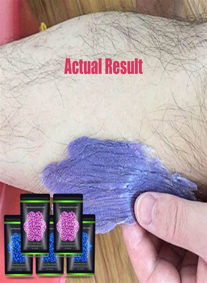 Auperwel Wax Beads for Hair Removal 1.1 lb (17.6 oz), Hard Wax Beads for Sensitive Skin - Brazilian, Face, Bikini, Legs, Eyebrow, Painless Waxing Beads Kit for Women Men, 5 Packs with 10 Wax Sticks - Image 3