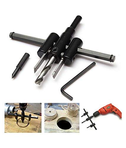 DIY Crafts Electric Powered 30-120 mm Alloy Steel Adjustable Circle Hole Cutter Set with Plastic Wood Holes Saw Drill Bit Tool Hex Key for Woodworking  - Image 3