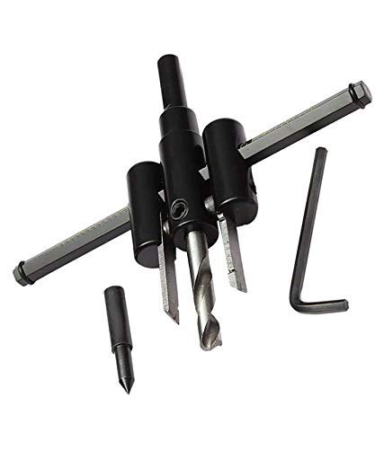 DIY Crafts Electric Powered 30-120 mm Alloy Steel Adjustable Circle Hole Cutter Set with Plastic Wood Holes Saw Drill Bit Tool Hex Key for Woodworking  - Image 1
