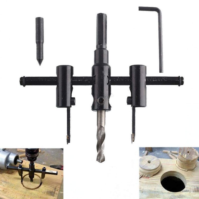 DIY Crafts Electric Powered 30-120 mm Alloy Steel Adjustable Circle Hole Cutter Set with Plastic Wood Holes Saw Drill Bit Tool Hex Key for Woodworking  - Image 4
