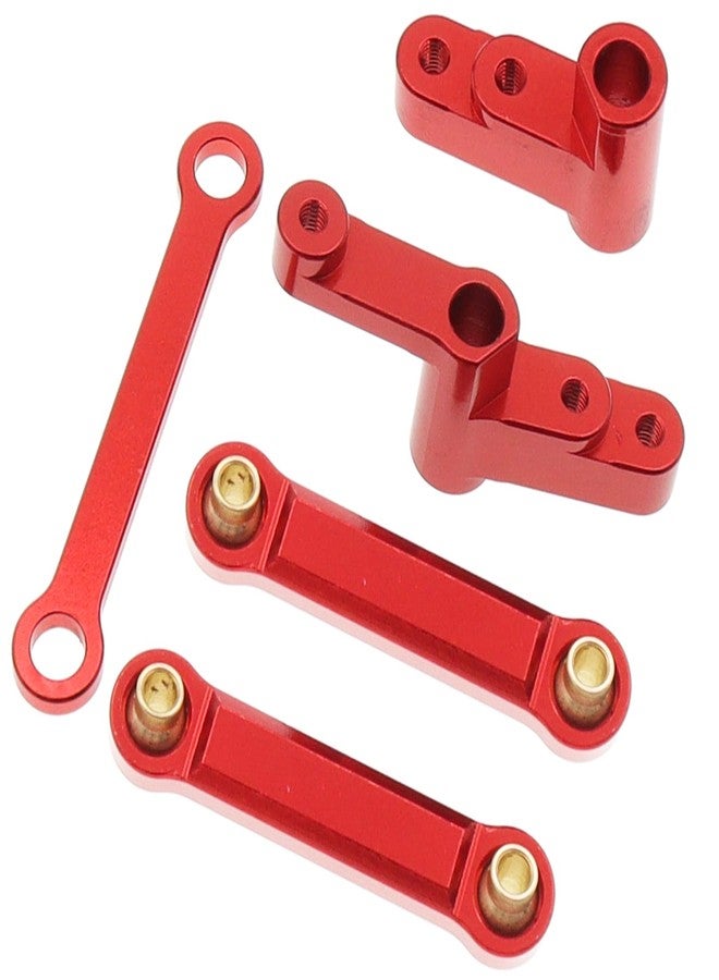 Treehobby ملحقات بديلة من الألومنيوم من Treehobby متوافقة مع Hyper Go MJX 14301 14302 14303 قطع غيار ترقية RC بمقياس 1/14، لون أحمر (مجموعة التوجيه) - Image 5