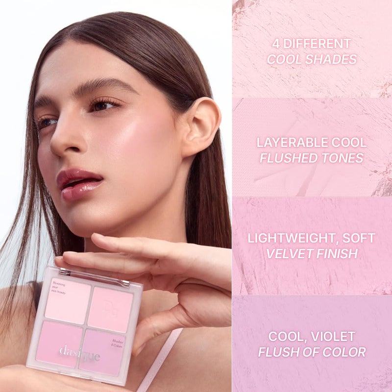 Dasique Blending Mood Cheek #02 Cool Blending l Cruelty-Free l 4 Blendable Shades in Lightweight, Long-lasting, Smooth Powder - Image 2