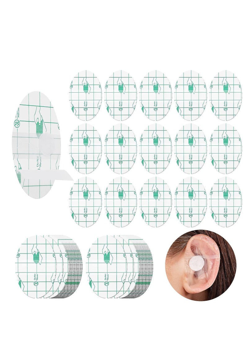 HS Ear Covers For Shower, 60 Pieces Waterproof Ear Stickers Ear Covers For Swimming Shower Ear Protectors with Waterproof Cotton Ear Plugs For Shower Surfing Snorkeling And Other Water Sports - Image 1