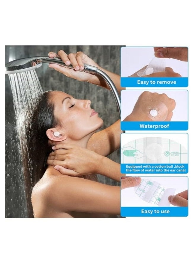 HS Ear Covers For Shower, 60 Pieces Waterproof Ear Stickers Ear Covers For Swimming Shower Ear Protectors with Waterproof Cotton Ear Plugs For Shower Surfing Snorkeling And Other Water Sports - Image 5