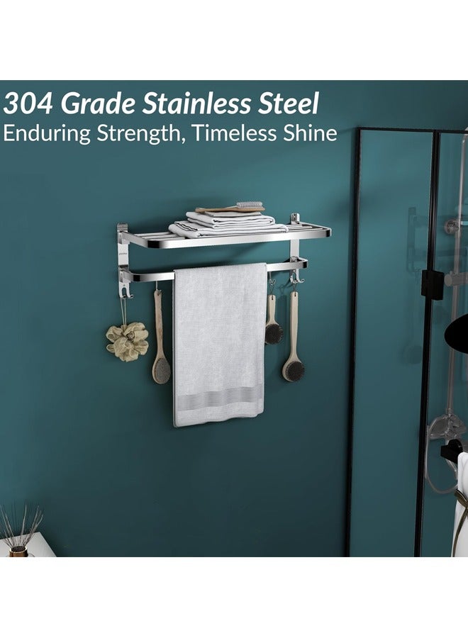 صاروخ فلاير الفولاذ المقاوم للصدأ الصف 304 رف منشفة مزدوج الطي للحمام / رف منشفة / شماعات / اكسسوارات الحمام - Image 4