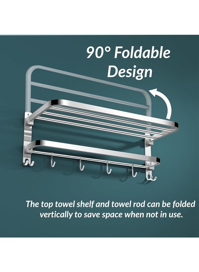 صاروخ فلاير الفولاذ المقاوم للصدأ الصف 304 رف منشفة مزدوج الطي للحمام / رف منشفة / شماعات / اكسسوارات الحمام - Image 5