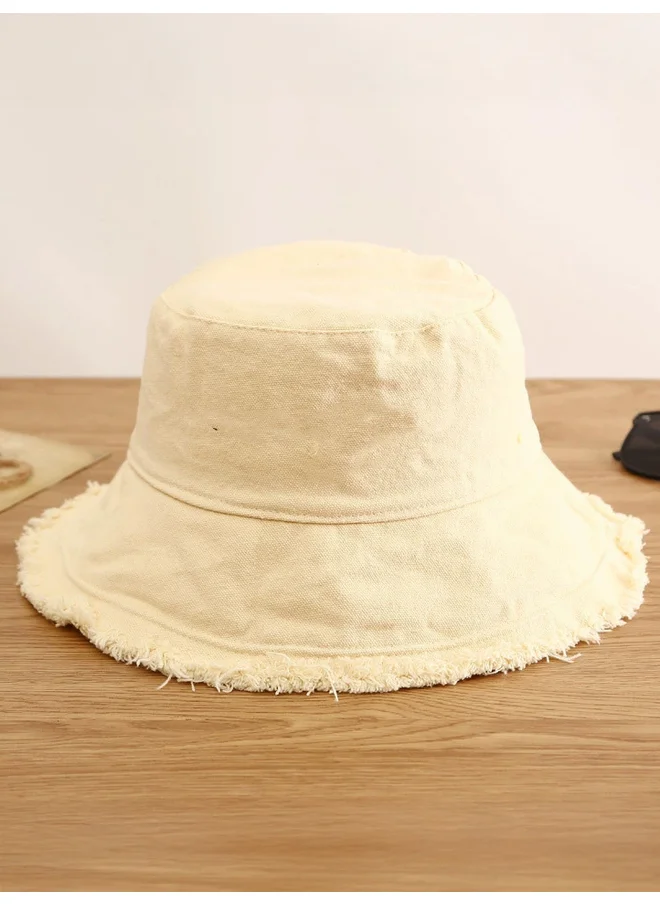 Styli Styli White Frayed Edge Bucket Hat