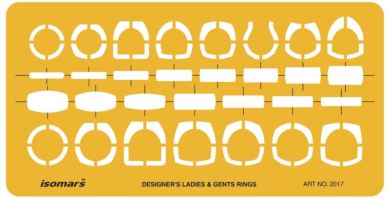 Isomars Jewelry Rings Drawing Drafting Template Stencil Combo - Set of 7 - Image 2