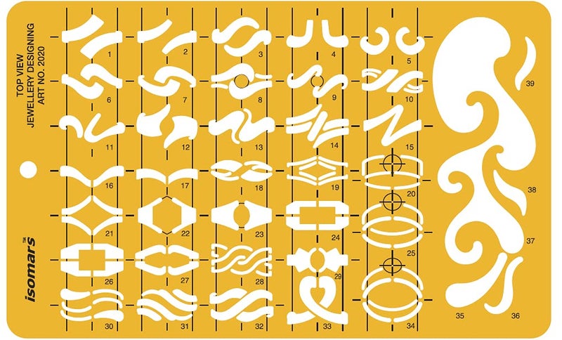 Isomars Jewelry Rings Drawing Drafting Template Stencil Combo - Set of 7 - Image 5