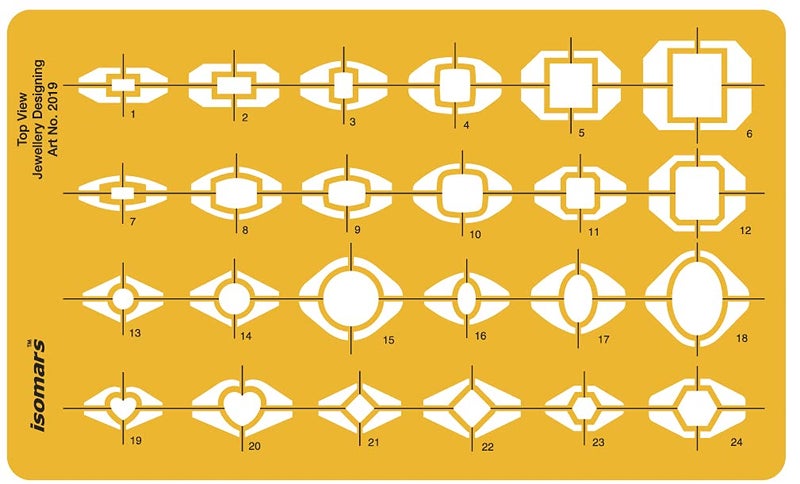 Isomars Jewelry Rings Drawing Drafting Template Stencil Combo - Set of 7 - Image 4