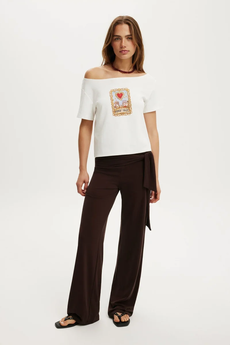 Cotton On LCN OFF SHOULDER GRAPHIC TEE