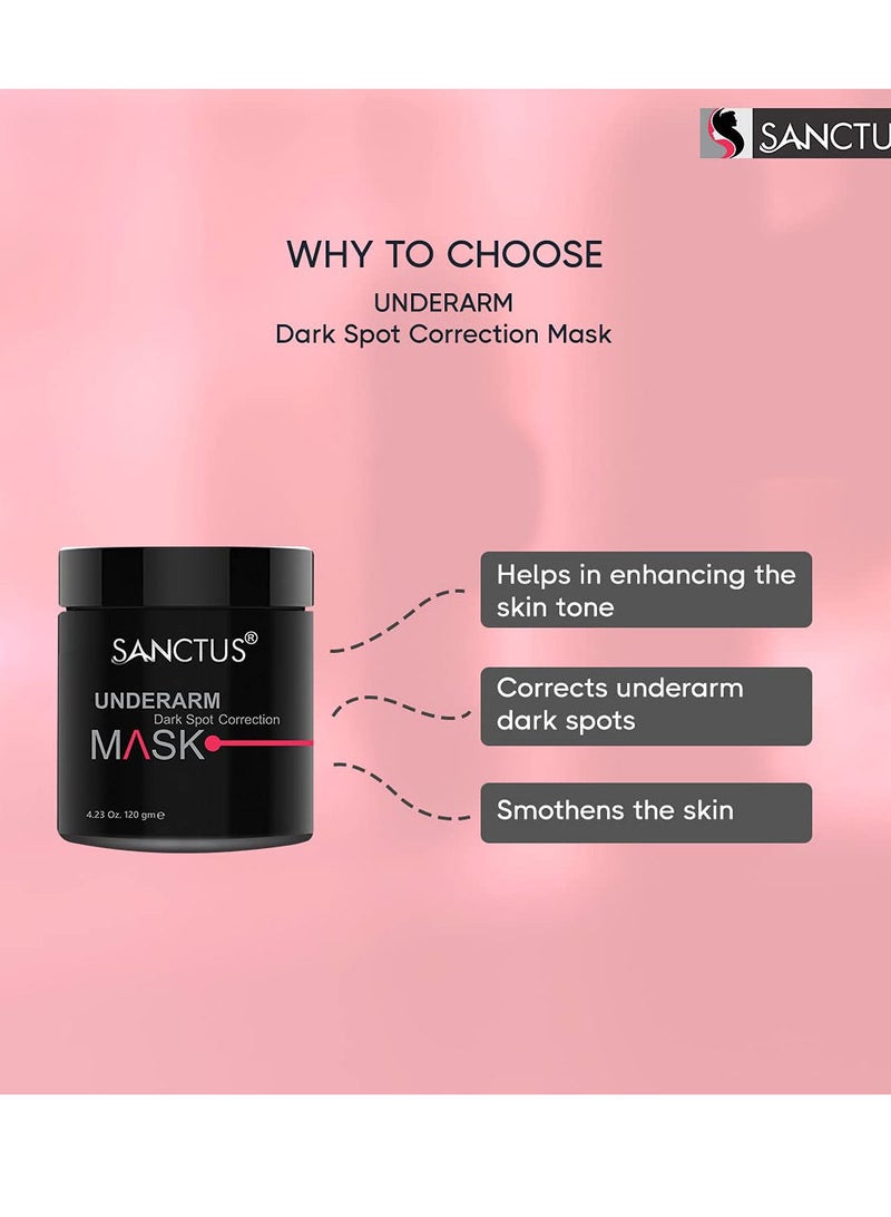 سانكتوس Sanctus 120gm الإبط قناع تصحيح البقع الداكنة تفتيح وتفتيح مع إكليل الجبل عرق السوس ومستخلص زيت النعناع - Image 3