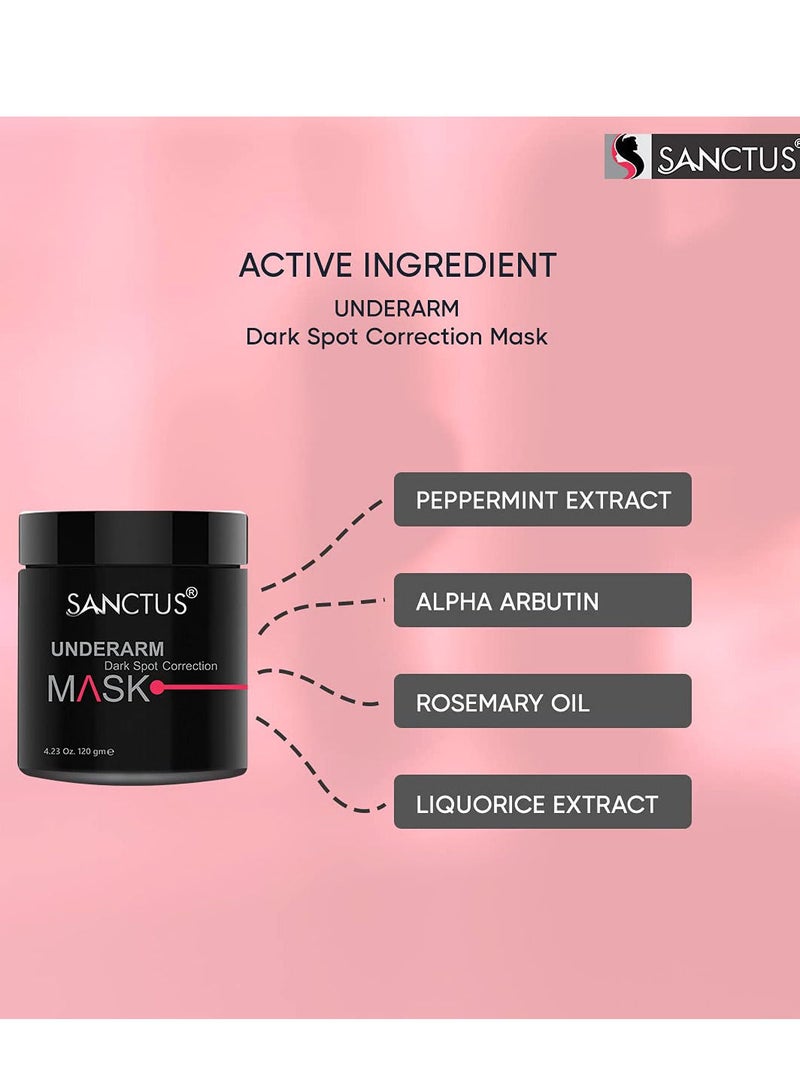 سانكتوس Sanctus 120gm الإبط قناع تصحيح البقع الداكنة تفتيح وتفتيح مع إكليل الجبل عرق السوس ومستخلص زيت النعناع - Image 2
