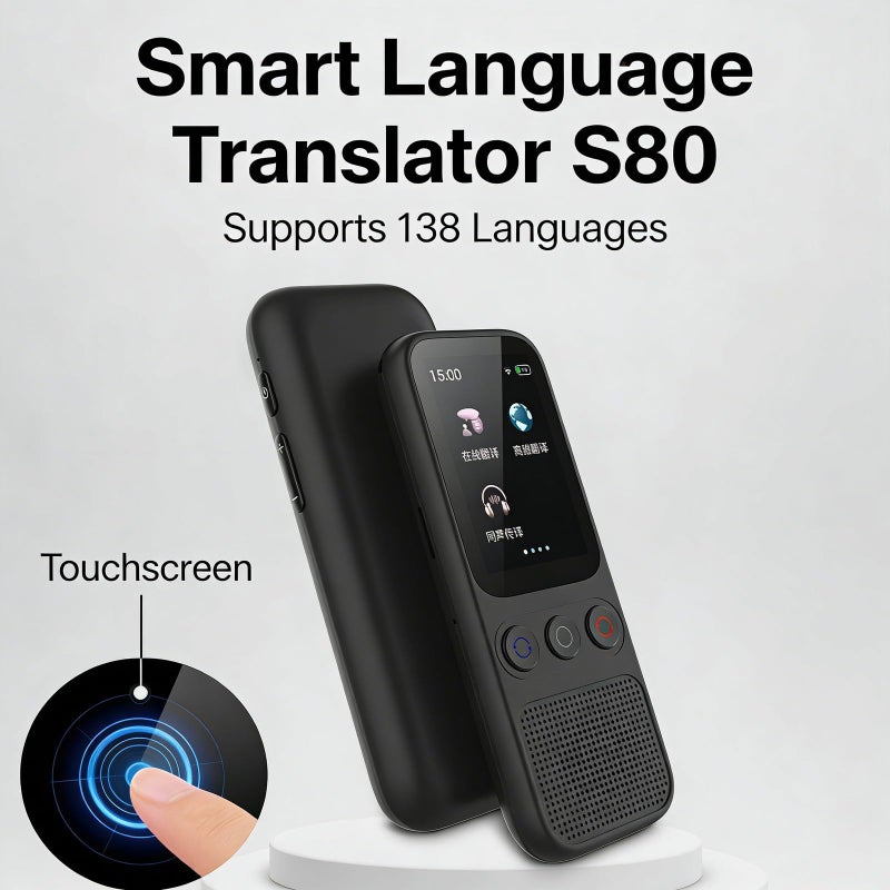 2 Inch Touchscreen Translator Device 138 Online 18 Offline Languages Intelligent Voice Translation Noise Reduction Business Learning Tool - Image 3