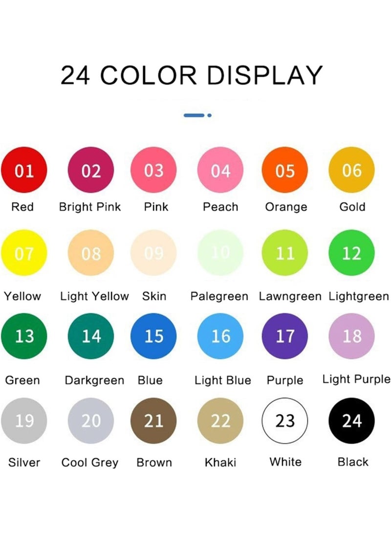 24 Color Markers For 3d Print Art Water Long Acrylic Inks Marker Paint Art Brush For 3d Printer - Image 5