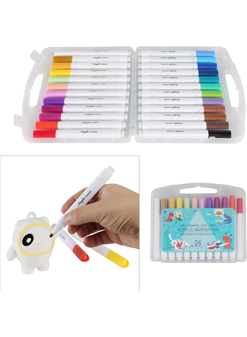 24 Color Markers For 3d Print Art Water Long Acrylic Inks Marker Paint Art Brush For 3d Printer - Image 2