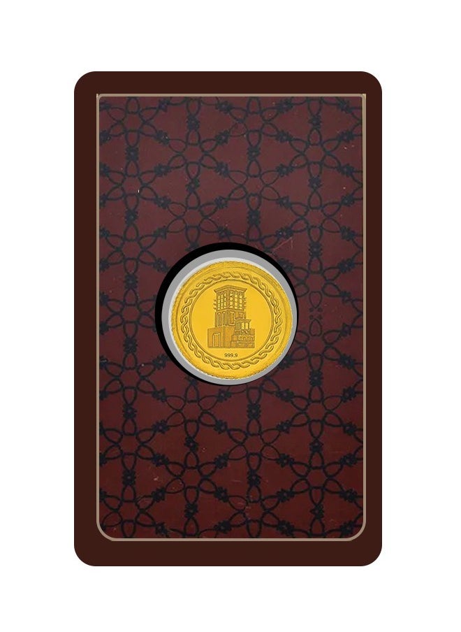 RIZAN JEWELLERY Rizan Jewellery 2g Gold Coin 24 Karat 999.9 Flower & UAE Heritage Building Design  - Image 1