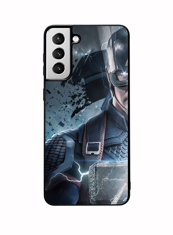 VR CREATIVE Protective Case Cover For Samsung Galaxy S22 5G Captain America Design Multicolour - Image 1