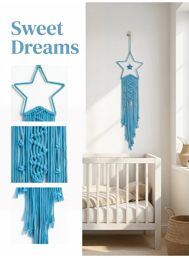 SENGE Tree of Life Dreamcatcher, hand-woven blue star ornament, creative home wall decoration, Ramadan gift, baby room decoration. - Image 2
