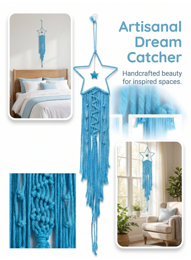SENGE Tree of Life Dreamcatcher, hand-woven blue star ornament, creative home wall decoration, Ramadan gift, baby room decoration. - Image 1