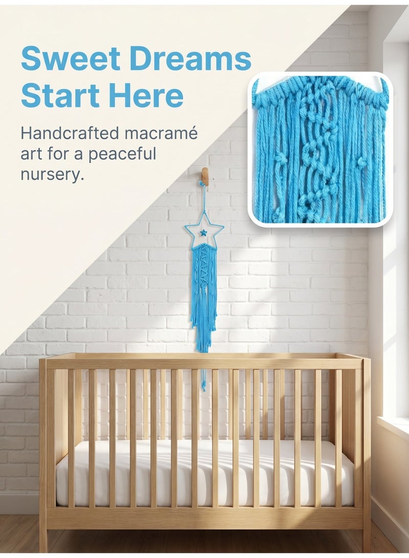 SENGE Tree of Life Dreamcatcher, hand-woven blue star ornament, creative home wall decoration, Ramadan gift, baby room decoration. - Image 3