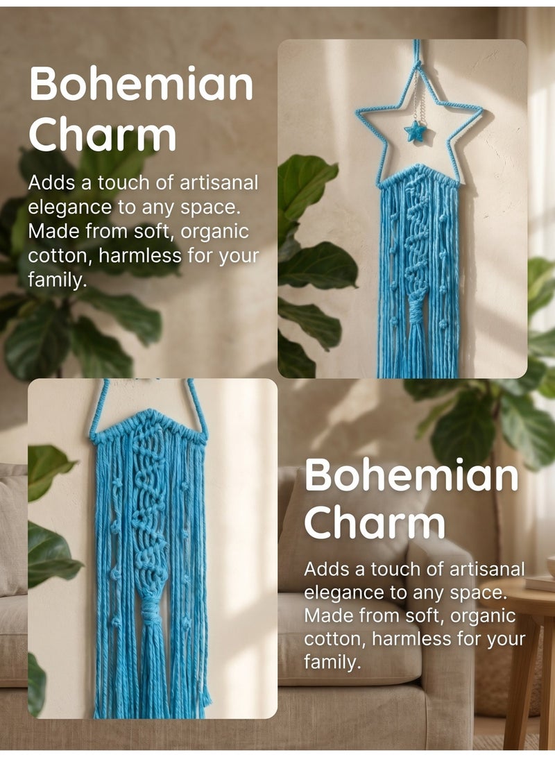 SENGE Tree of Life Dreamcatcher, hand-woven blue star ornament, creative home wall decoration, Ramadan gift, baby room decoration. - Image 5