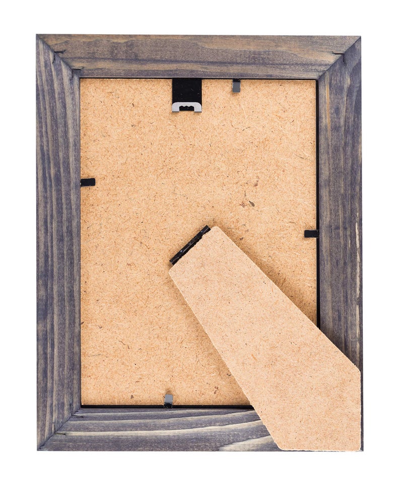 WOOD SIDE ORBIS Rustic Wooden Picture Frame 5x7 Inch - Set of 2-100% Natural Eco Distressed Wood and Real Glass - Made for Wall and Table Top Display - Old Dark Grey - Image 2