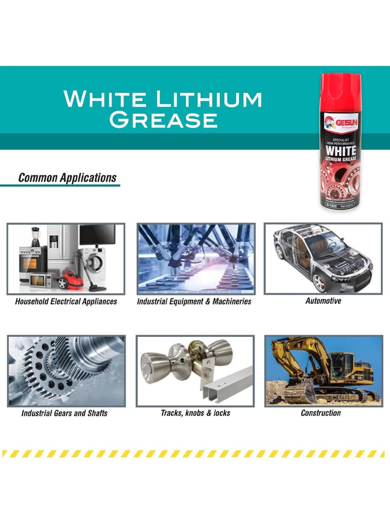 GETSUN GETSUN Specialist High Performance White Lithium Grease 450ml Advanced Lubrication  G-1022  - Image 4