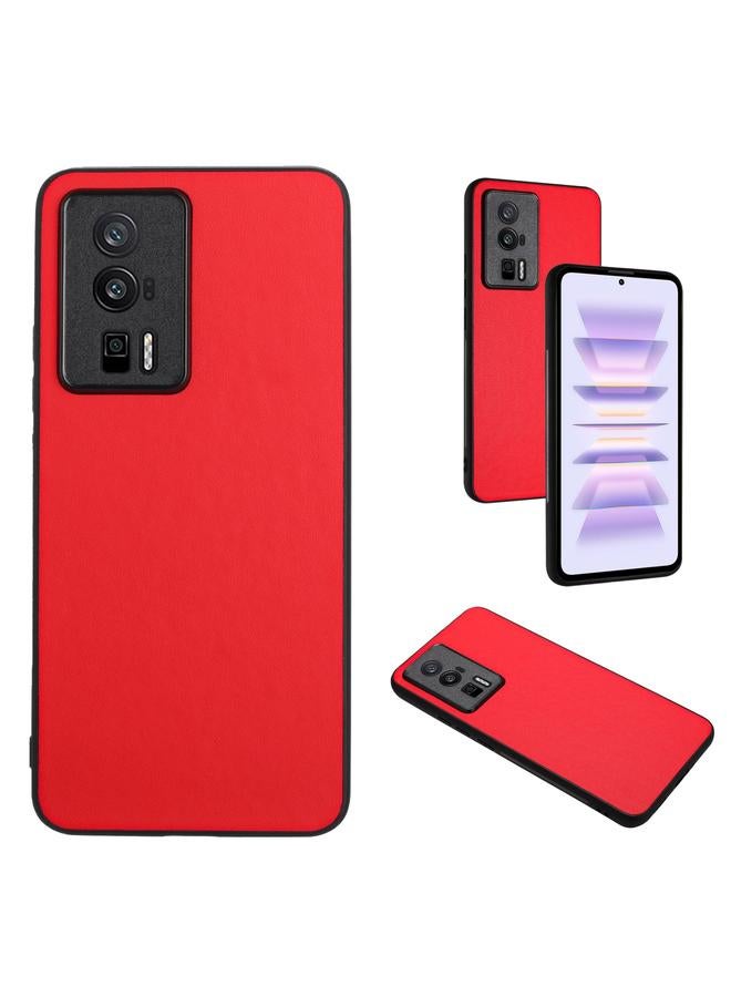 جراب فردي بنمط جلدي لهاتف Xiaomi Redmi K60/K60 Pro R20 (أحمر)