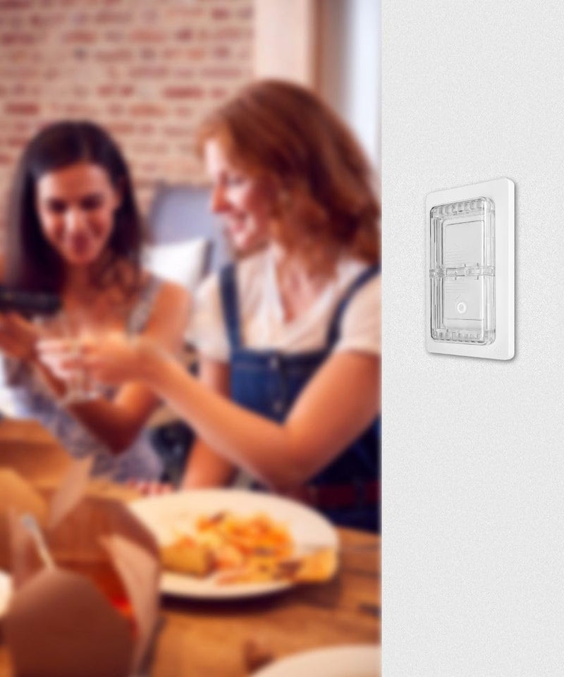 ILIVABLE غطاء مفتاح الضوء لجهاز الحائط بدون براغي ILIVABLE مقاوم للأطفال ذاتي اللصق يغطي مفاتيح التبديل لمنع الأطفال أو التشغيل العرضي للمفتاح مع السماح بالوصول واضح 1 عبوة - Image 2