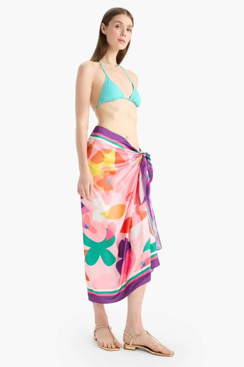 ديفاكتو Patterned Satin Beachwear