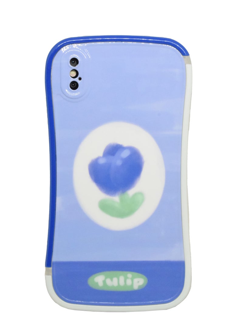 توليب غطاء حماية لهاتف iPhone X مزود بتصميم زهور وحافظة هاتف متينة مقاومة للصدمات مصنوعة من مادة TPU متوافقة مع غطاء Apple iPhone X/XS - Image 1