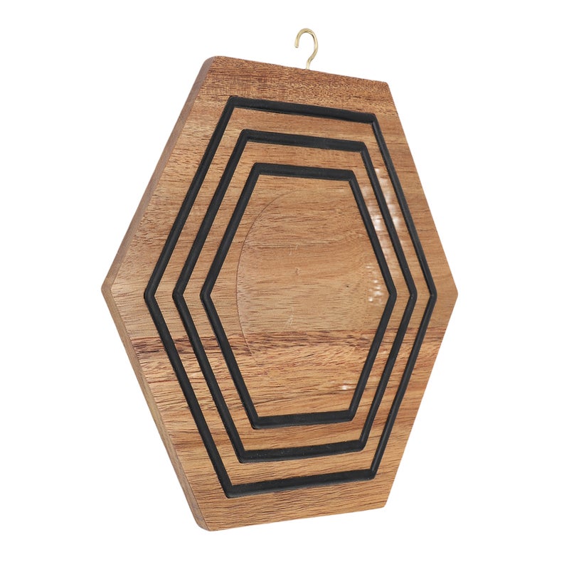 Magnetic Wooden Trivet Hexagonal Wooden Pot Holder Non Slip Pot Cushion for Frying Pans Plates Teapots - Image 2