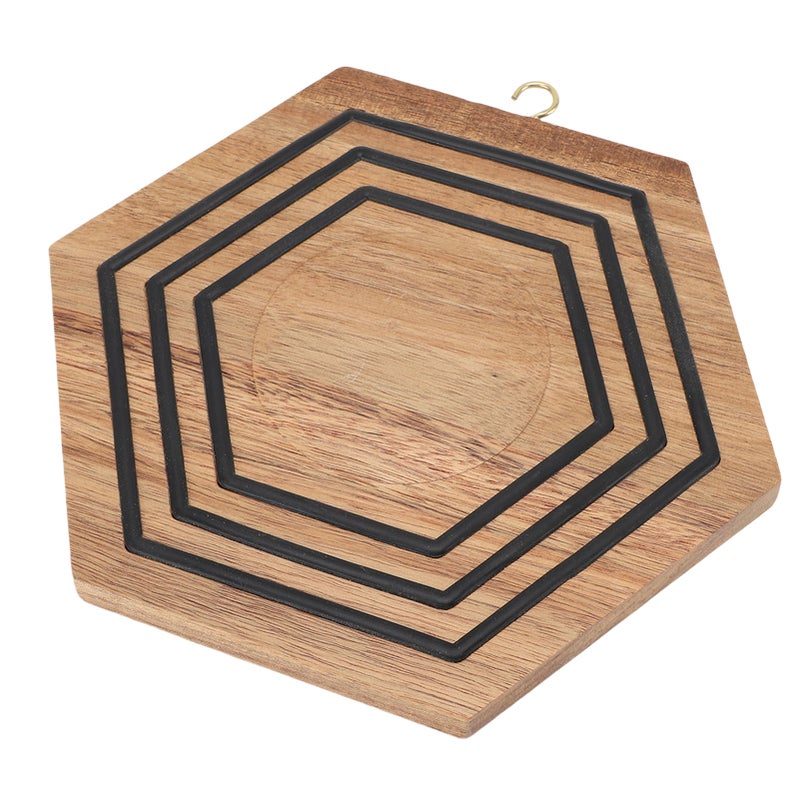 Magnetic Wooden Trivet Hexagonal Wooden Pot Holder Non Slip Pot Cushion for Frying Pans Plates Teapots - Image 3
