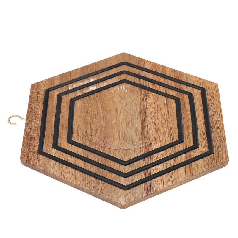 Magnetic Wooden Trivet Hexagonal Wooden Pot Holder Non Slip Pot Cushion for Frying Pans Plates Teapots - Image 1