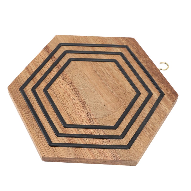 Magnetic Wooden Trivet Hexagonal Wooden Pot Holder Non Slip Pot Cushion for Frying Pans Plates Teapots - Image 5