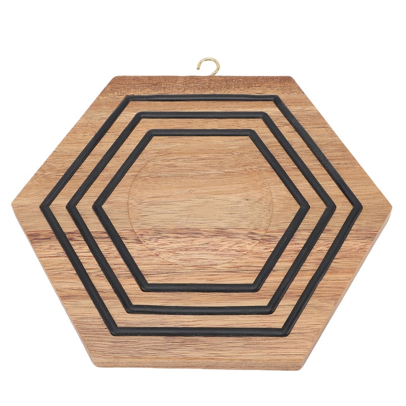 Magnetic Wooden Trivet Hexagonal Wooden Pot Holder Non Slip Pot Cushion for Frying Pans Plates Teapots - Image 4