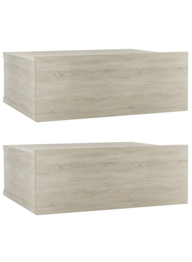 فيداكسل منضدة سرير عائمة 2 ق سونوما اوك 40×30×15 سم خشب صناعي 800313 - Image 1