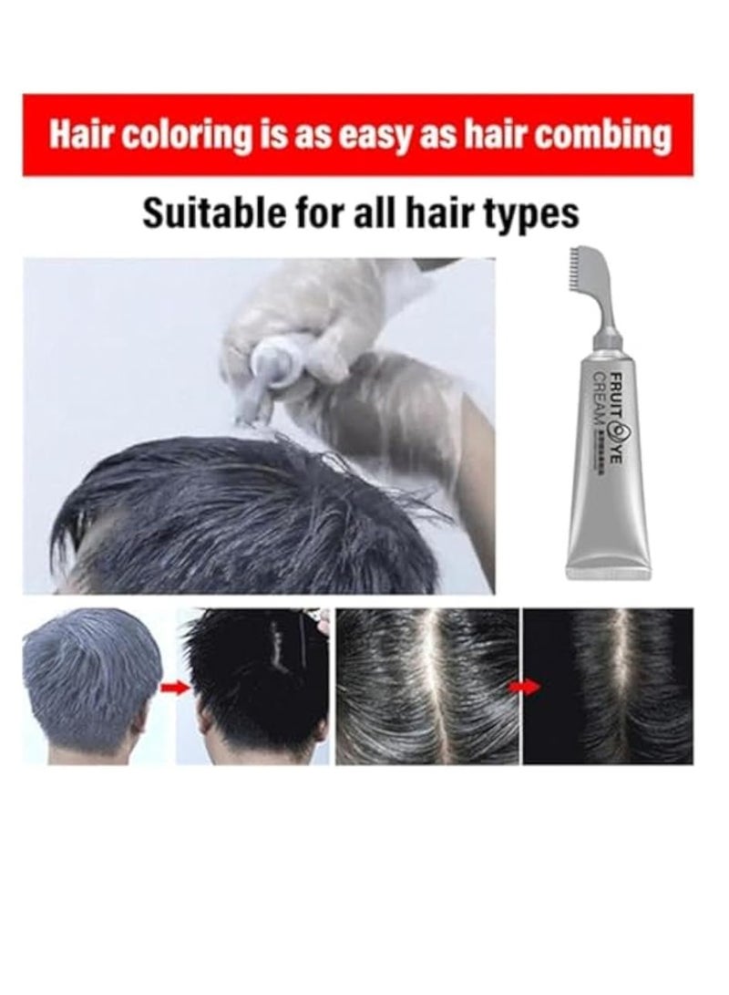 SYOSI Natural Fruit Hair Dye, Brown Hair Dye, Black Fruit Hair Dye Cream, Fruit Dyeing Cream With Comb, Hair Dye for Grey Hair Coverage, Unisex (Chestnut Brown） - Image 2