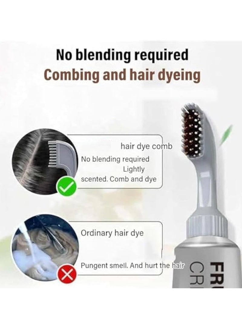 SYOSI Natural Fruit Hair Dye, Brown Hair Dye, Black Fruit Hair Dye Cream, Fruit Dyeing Cream With Comb, Hair Dye for Grey Hair Coverage, Unisex (Chestnut Brown） - Image 3