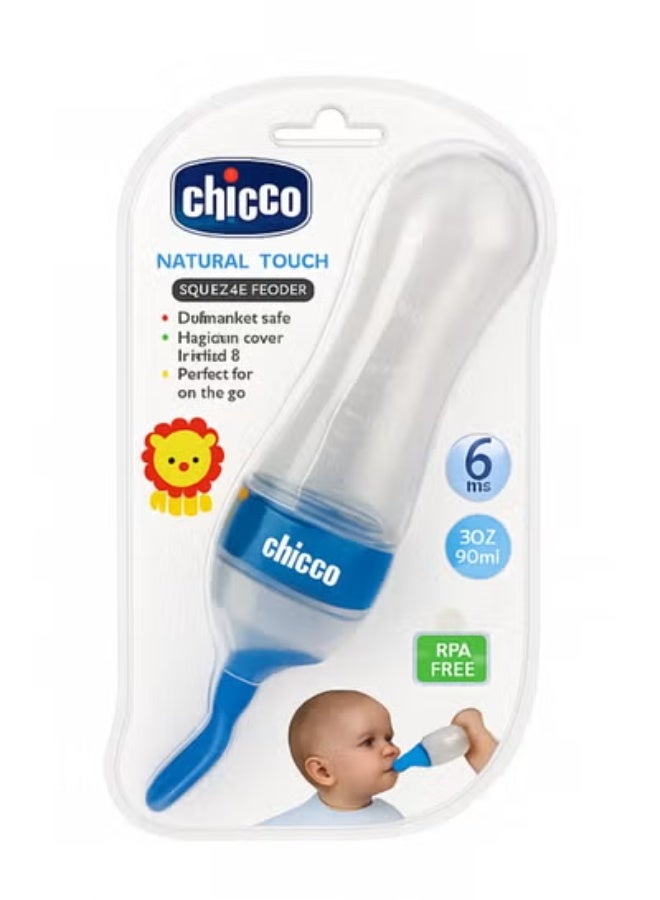 شيكو زجاجة إطعام أطفال سيليكون بملعقة – سهلة العصر والتقديم – آمنة وخالية من BPA – سعة 90 مل – من سن 6 شهور - Image 1