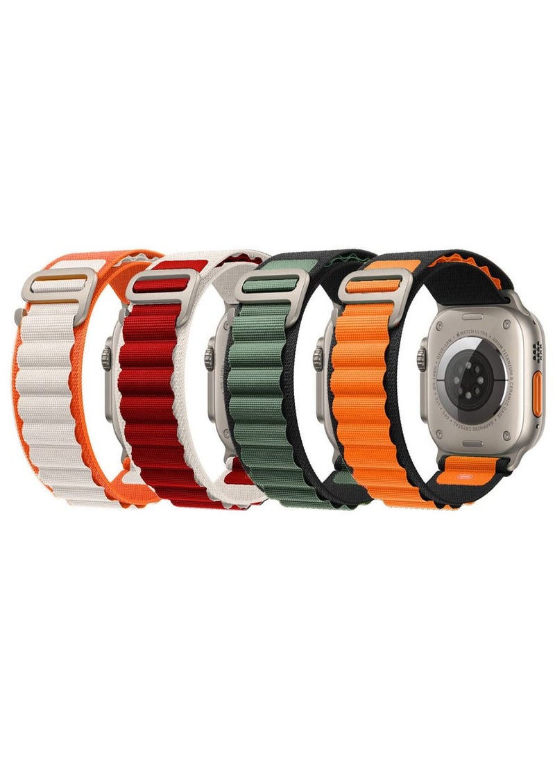CATANES - 4Pack Alpine Loop Band 49mm 45mm 44mm for Apple Watch Series Ultra/8/SE/7/6/5/4/3/2/1 Nylon Woven Textile Loop Sport Strap Wristband - Image 1
