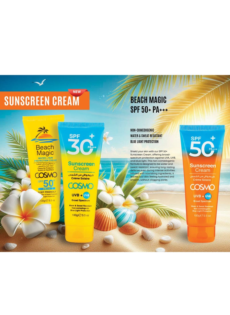 COSMO - Cosmo Sunscreen Cream SPF 50+100g UVB/UVA Protection for Men and Women - Image 1