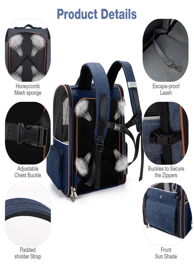 Lekebobor Large Cat Backpack Carrier Expandable Foldable Pet Carrier Backpack for Small Dogs Puppy Medium Cats Fit Up to 18 Lbs for Travel, Hiking,Pink XL Size - Image 5