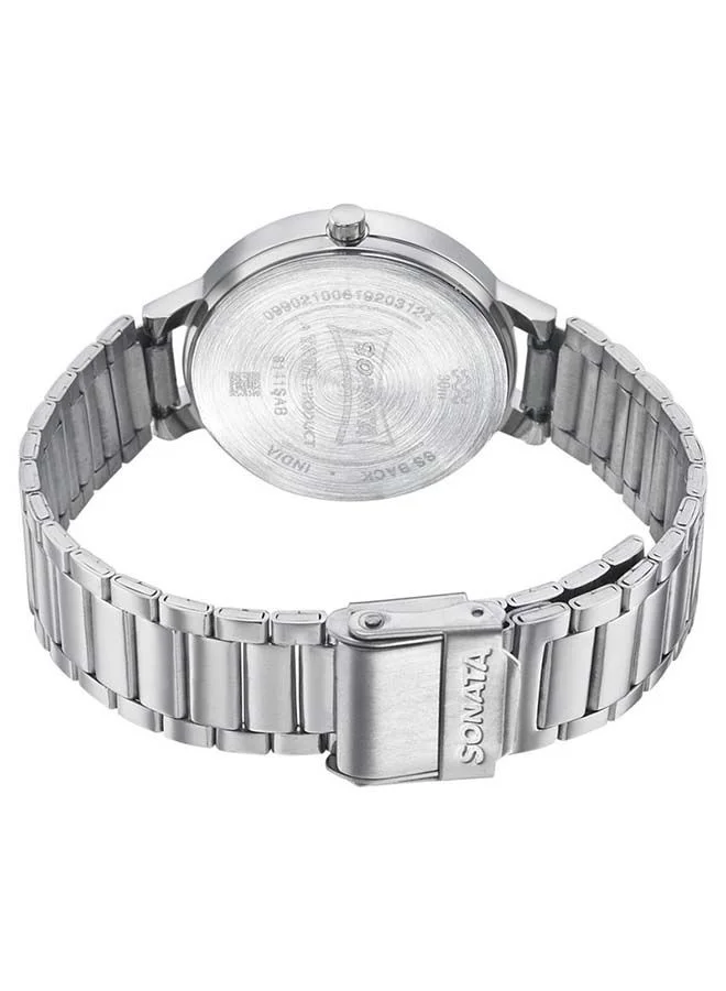 سوناتا Round Shape Stainless Steel Analog Wrist Watch 8141SM07 - 32 mm - Silver